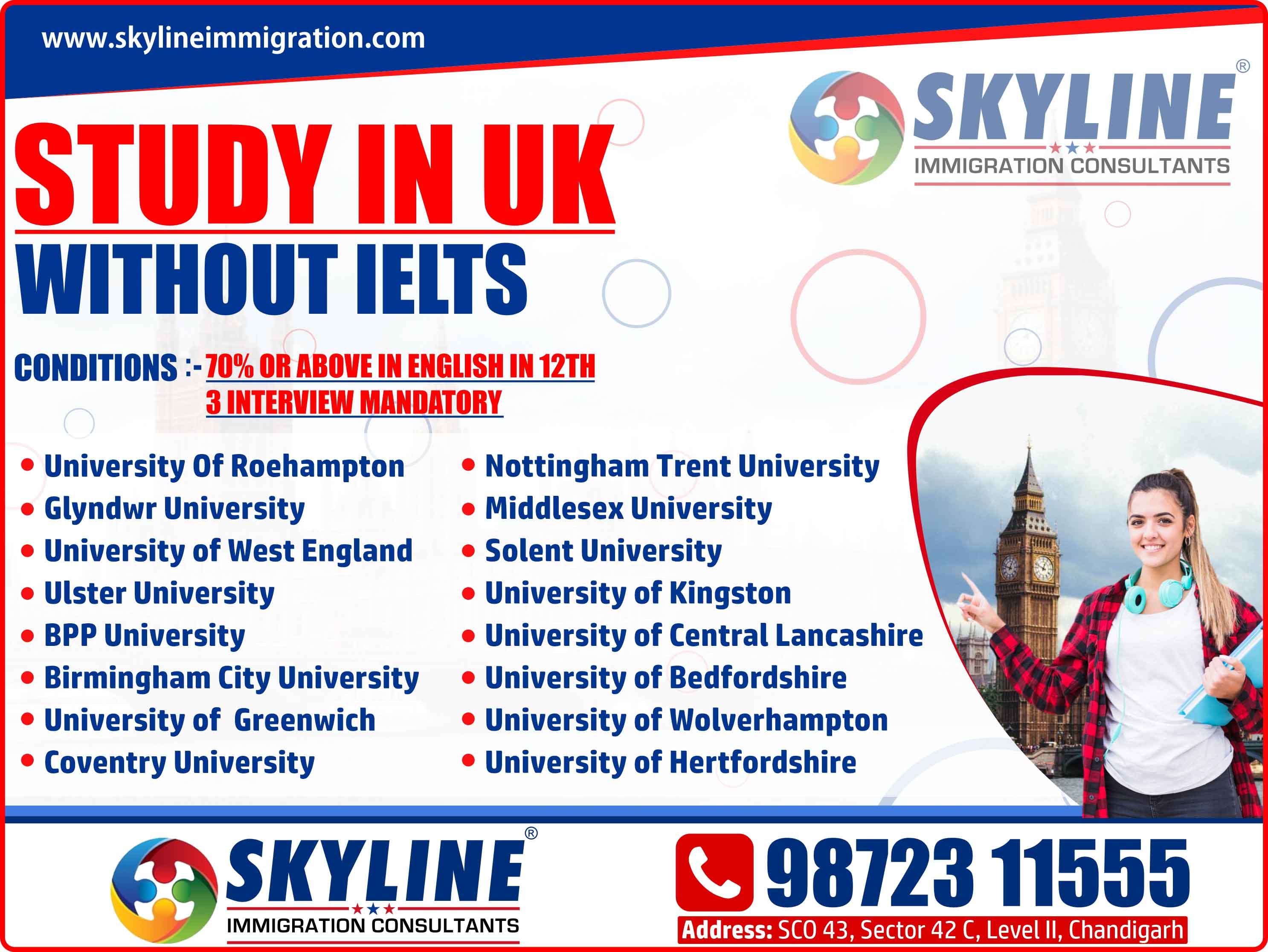 Study in UK Without IELTS